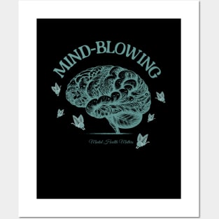 Mind blowing, Brain mental health psychology,anatomy watercolor art Posters and Art